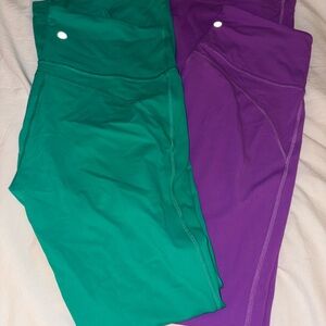 lululemon athletica Boot Cut Leggings in Teal and Purple